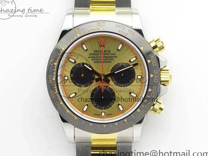 Best On Gold JH Ceramic Bracelet A7750 Dial SS YG SS Daytona Bezel YG Edition 0830